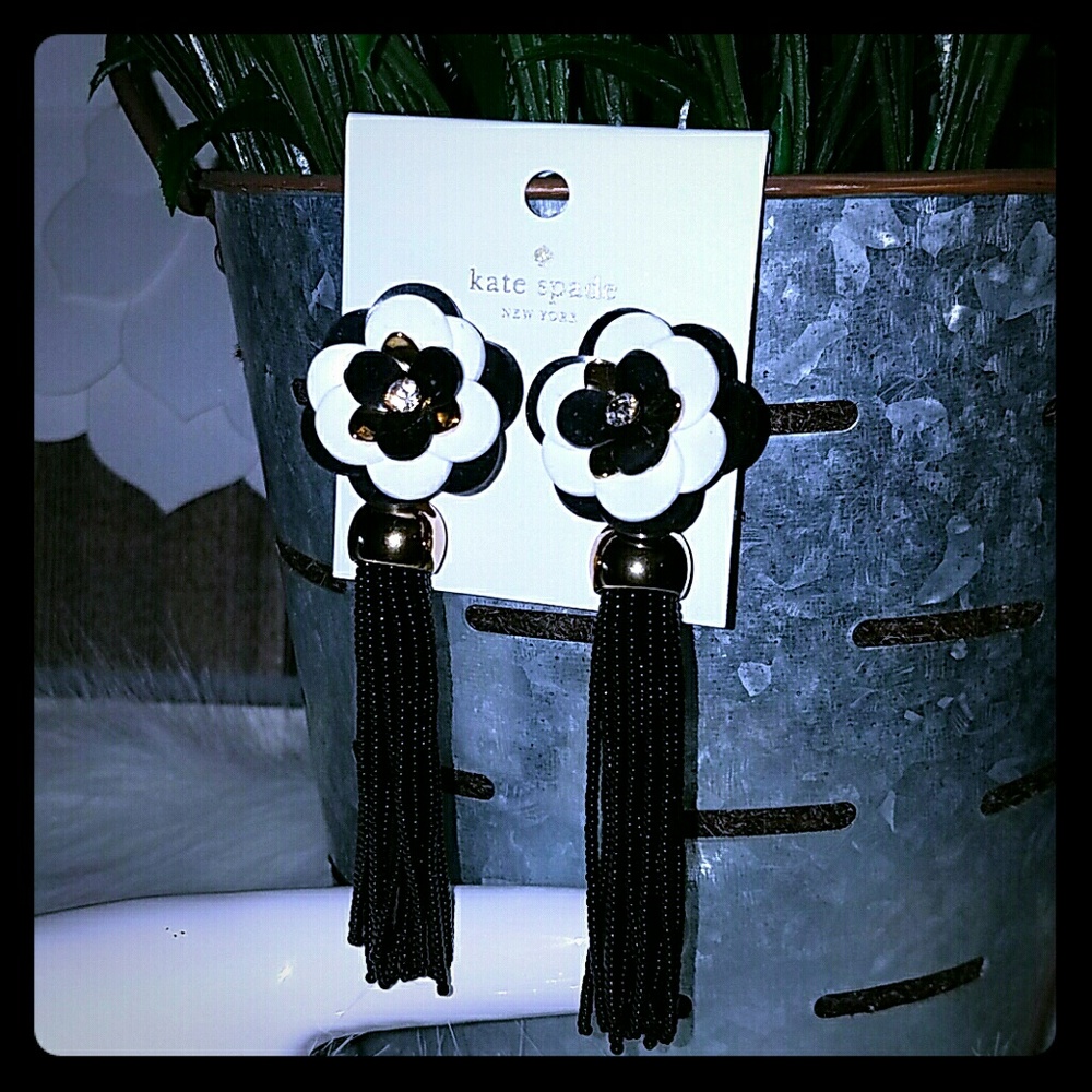 Kate spade rosy posies tassel earrings